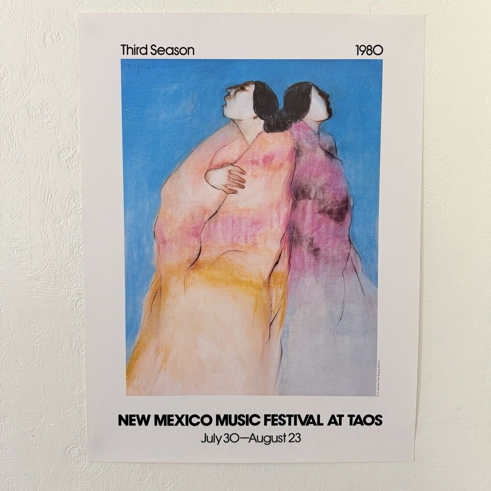 R. C. Gorman 1980 Litho Art Poster Print New Mexico Music Festival Taos 32x24”